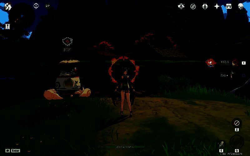 捉夏峰另一刷新点位于树下木质平台，旁有提灯点缀