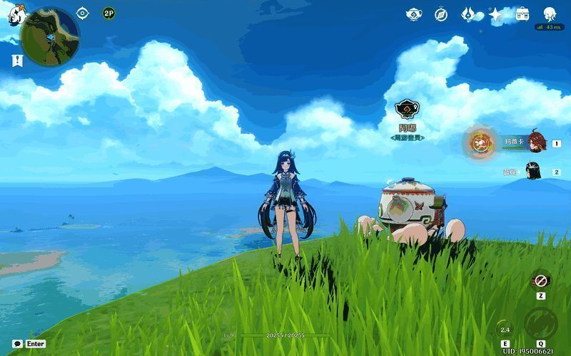 珠玑岛另一视角地图，显示阿嘟可能出现在水岸边缘的点位