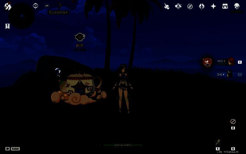 鱼笺岛小屋后方位置，显示阿嘟可能隐藏的角落