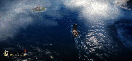 玩家驾驶船只在海上航行，海浪翻涌，海鸟盘旋