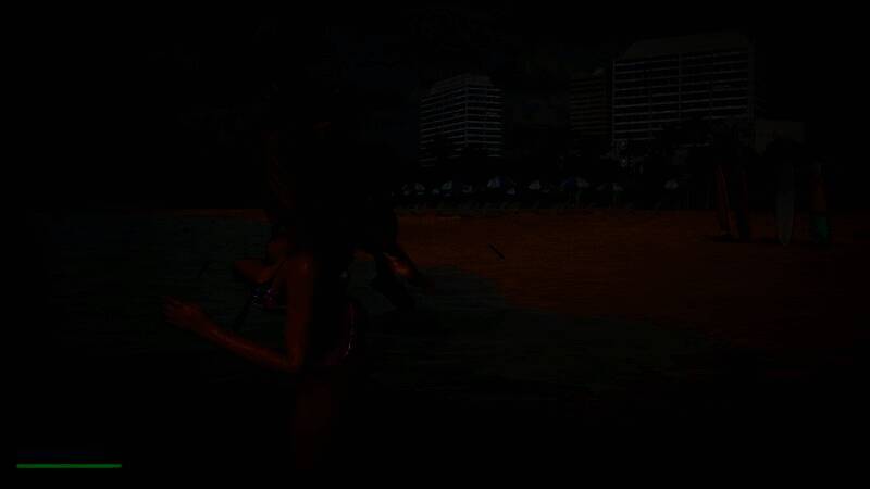 比基尼战士使用双刀连击，多个兽人被击飞倒地