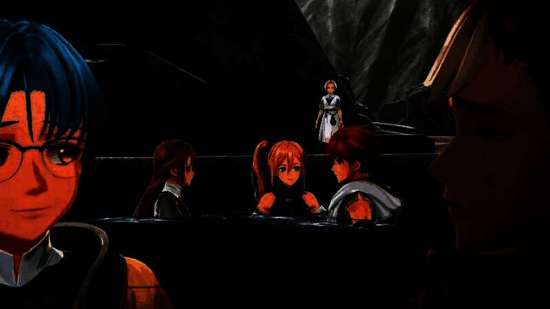 两名角色在竞技场中对抗巨型敌人，观众席环绕四周