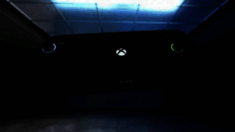 ROG Xbox Ally掌机正面展示图，设备采用黑色机身设计，配备7英寸屏幕与标准手柄布局，整体造型流畅科技感十足