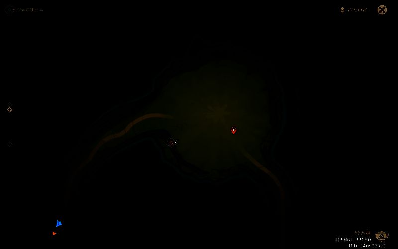 谐辩处地图标记，红圈指示凉亭中心为壶灵刷新点