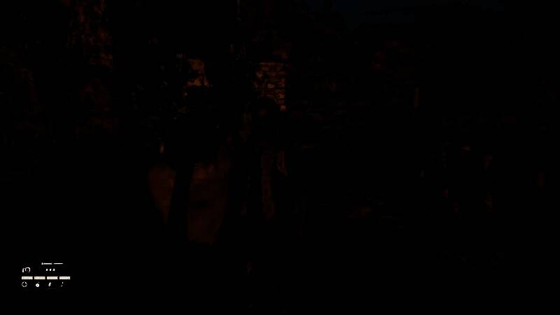 恩佐背着昏迷的目标穿越庭院，身后火光冲天，前方守卫持枪巡逻，紧张感拉满