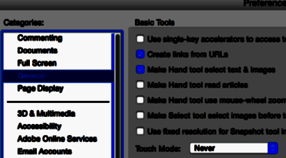 取消勾选Make Hand Tool read articles以关闭单击放大功能