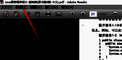 编辑菜单展开状态，鼠标指针指向‘保护’选项