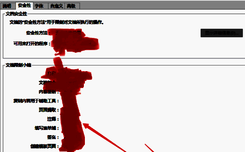 文件安全性状态展示区域，明确标注各项权限是否受限