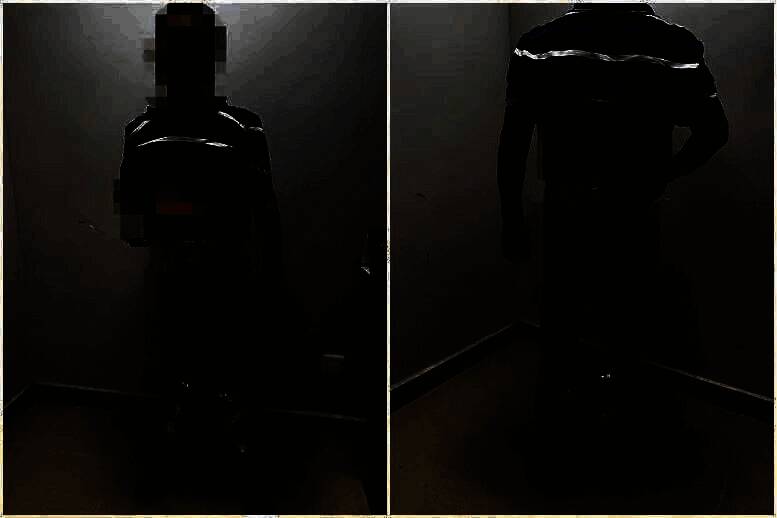 海关人员在旅检现场对可疑旅客进行查验，发现其腿部绑有大量光盘