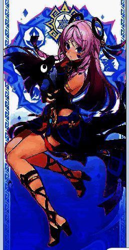 茜特菈莉在战斗场景中的技能释放动画，依兹帕帕环绕周围，释放出璀璨的元素光效