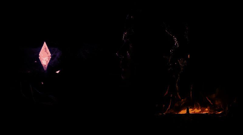 黑暗女士角色立绘，展示其残破羽翼与断裂王冠，眼神冷峻，充满压迫感