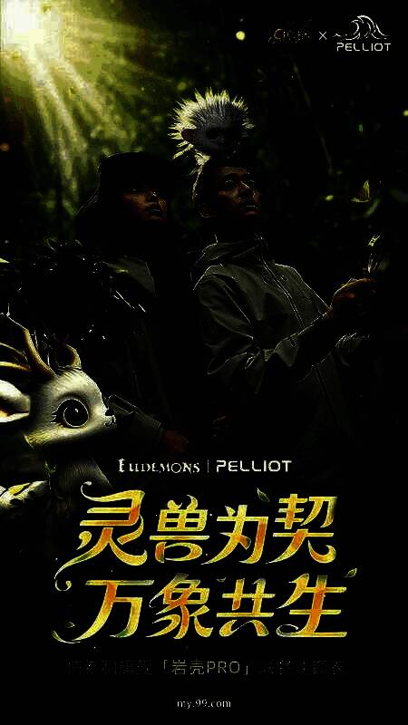 ‘象佑冲锋’联名冲锋衣实物图，设计融入大象图腾与丛林元素，风格硬朗且富有自然气息