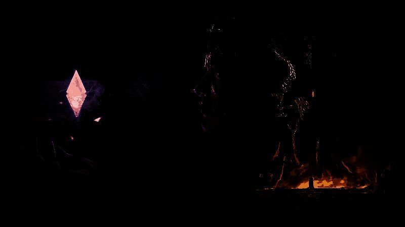 黑暗女士角色立绘，身着暗黑龙纹长裙，眼神冷峻，背景为破碎的星空与龙影缭绕，充满神秘与压迫感