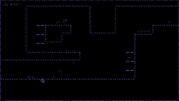 角色利用轨迹回放穿越由齿轮与激光构成的复杂机关阵列，场景充满赛博朋克风格