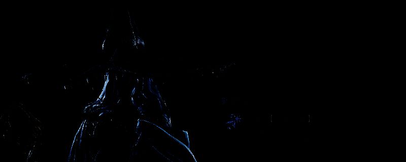 隐士角色立绘展示，身穿深色长袍，手持法杖，眼神深邃，周身环绕魔法能量