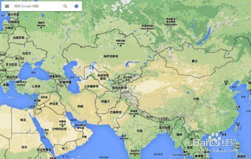 Google地图主界面，左上角搜索框已输入‘上海’