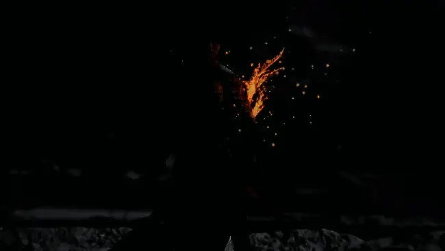 《明末：渊虚之羽》游戏主视觉图，主角持剑立于废墟之上，背景为血色天空与古老符文