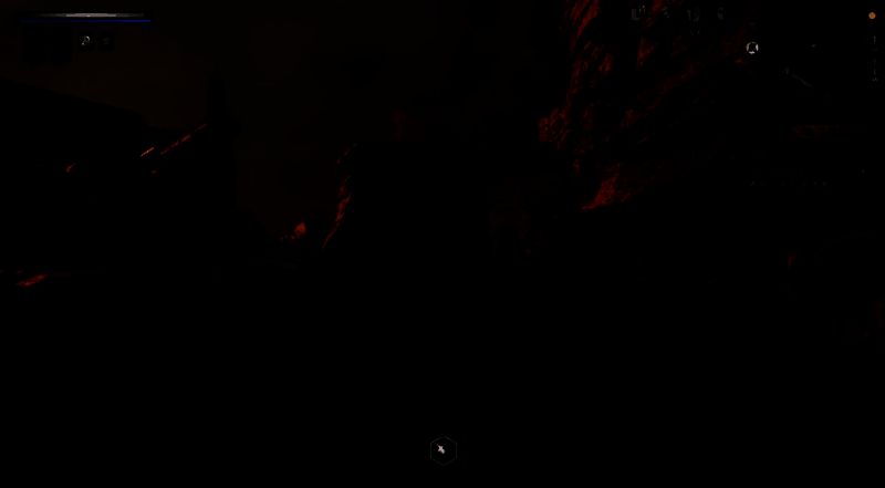 宝库内景，地面发光点清晰可见，周围石壁刻有古老文字