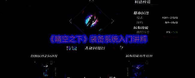 《晴空之下》角色装备界面展示，四个装备槽位清晰标注：武器、护具、腰带、饰品