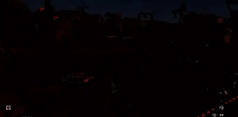 废品场补给营地全景图，背景为破败工业设施，前景有补给箱和机器人控制台，地面标有明显的刷新区域