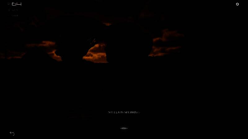 太空站内部场景，昏暗灯光下漂浮的物件显示失重状态，远处有红色警报闪烁