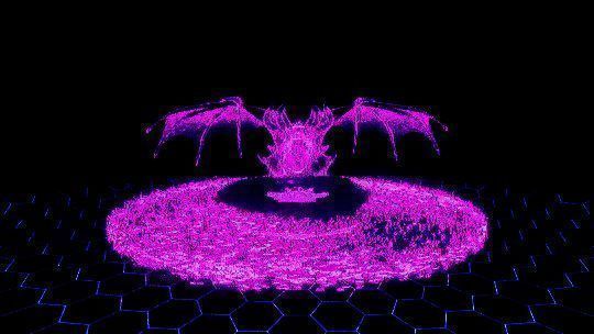 巨型Boss陀螺在竞技场中央发动技能，周围环绕着发光的精灵能量体，场面宏大而充满压迫感