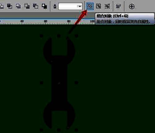 取消边线后呈现的最终扳手矢量效果图