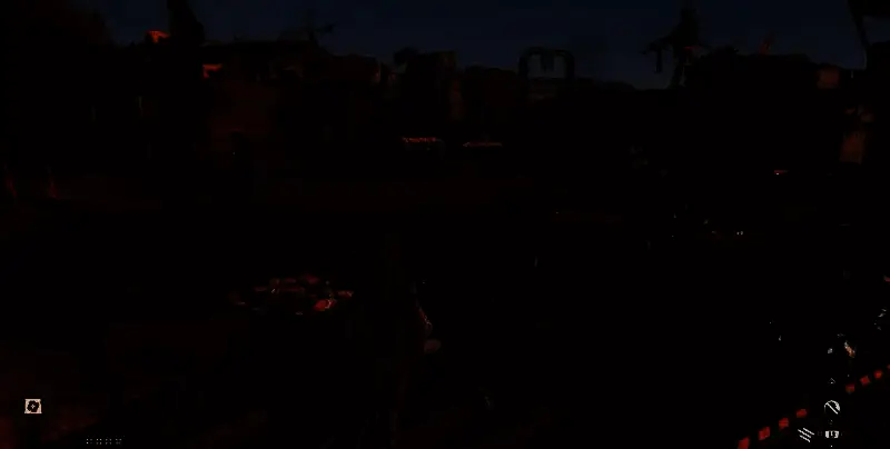 废品场补给营地全景图，包含存档点、补给箱和通往各方向的路径标识