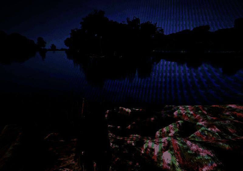 玩家在C3梅花湖搭建的基地模型，桥体连接岸边，建筑群布局紧凑，配有防御瞭望台