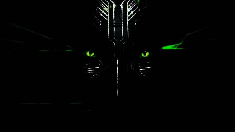 《网络奇兵2》最终关卡‘万物体’场景，扭曲的有机结构布满通道，光影幽暗，营造出压抑而诡异的氛围