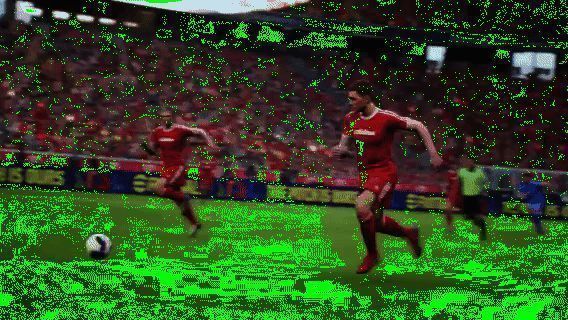 赫内斯持球高速盘带，连续晃动摆脱两名防守球员，动作流畅如风