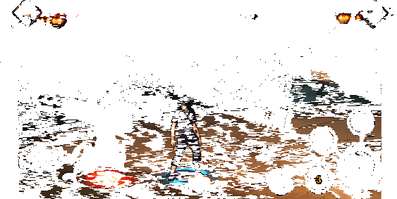 勾玉命中后敌人被空中抓取，百战鼬紧随追击