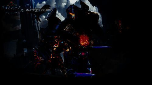 危险流浪者军团外观正面展示，机体高大威猛，双臂装备重型拳套，背部引擎散发蓝色能量光