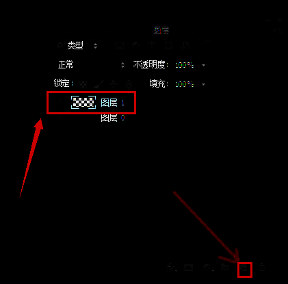Photoshop画笔工具选中状态，画布上有一个白色小圆点