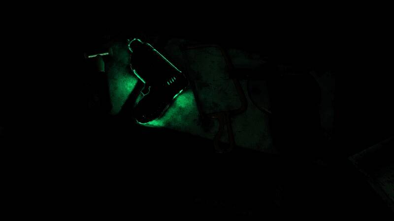 游戏结局画面，玩家角色终于走出诊所，背后传来鲨鱼低沉的咆哮声，天空乌云密布