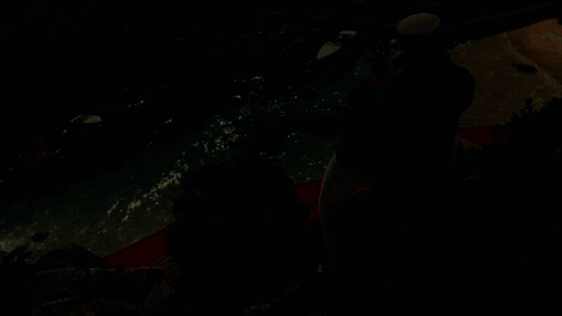 《杀手：暗杀世界》在Switch 2上运行画面，显示角色潜行接近目标，场景细节丰富但界面提示出现卡顿