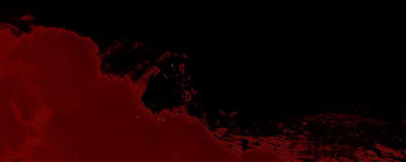 矿工角色立绘，身穿破损工装，左臂缺失，神情疲惫地站在昏暗的地下矿井通道中，背景闪烁着红色警示灯