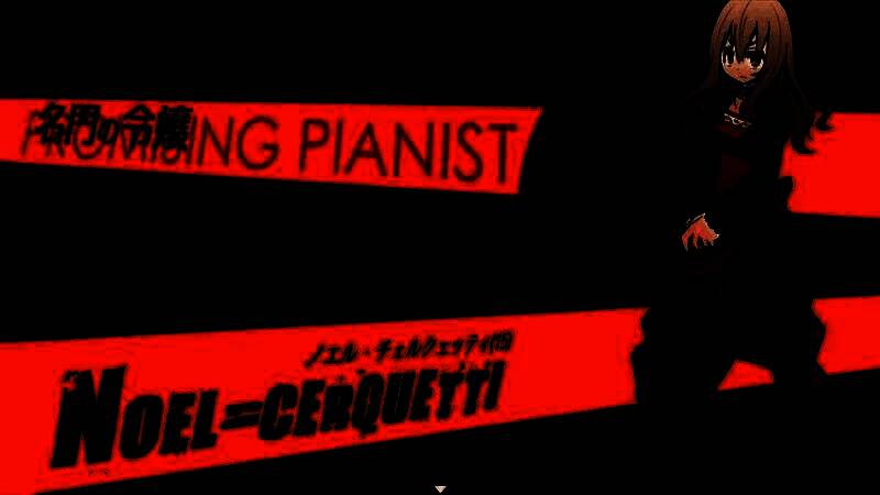 游戏中诺艾尔与神秘魔人对峙的剧情画面，光影对比强烈，氛围压抑而紧张