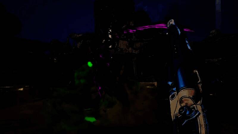 战斗场景中维克斯使用邪能冲击波扫清成群敌人，特效绚丽