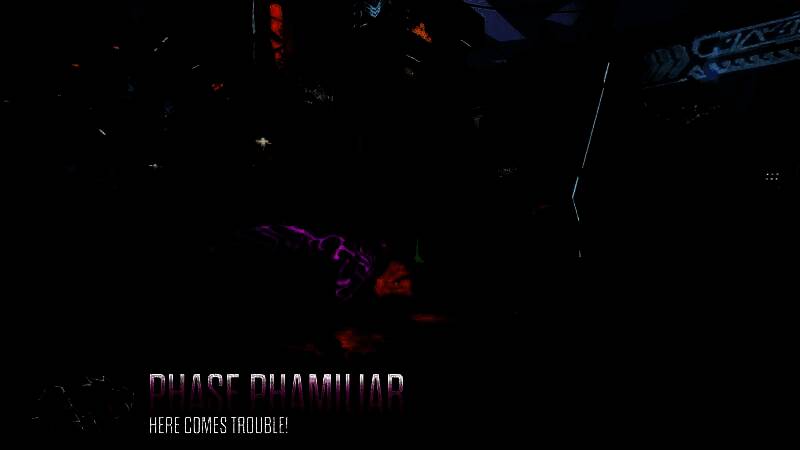 维克斯在城市废墟中潜行，背景是凯洛斯星独特的地貌