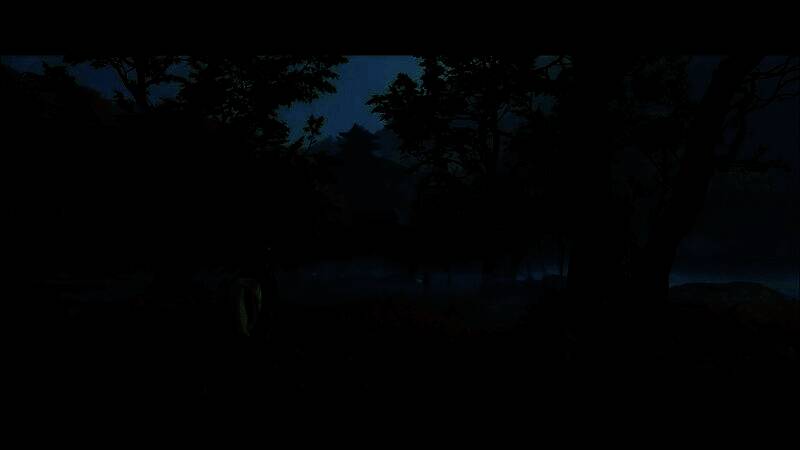 主角在月下挥刀练习，刀光如练