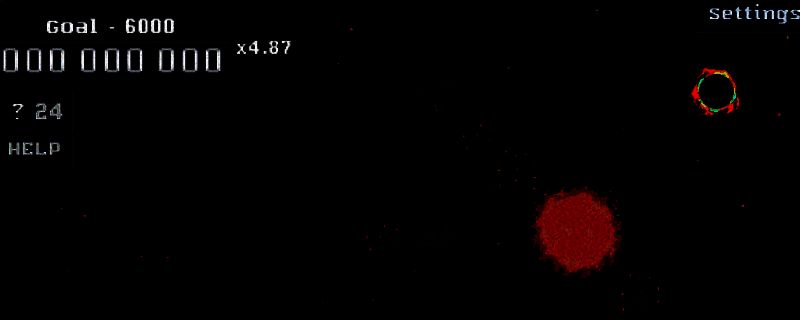 《Gyre》游戏主界面展示，背景为深邃宇宙，飞行器围绕行星旋转，界面科技感十足