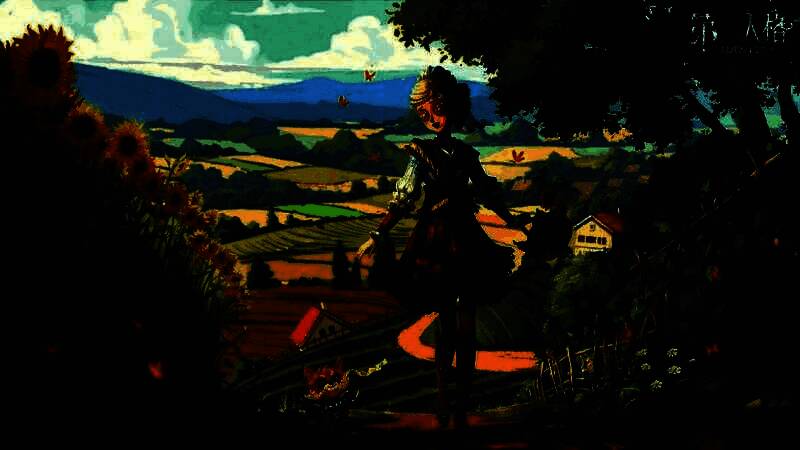 活动现场全景图，广场布置充满第五人格元素，玩家们在展台前热情参与互动