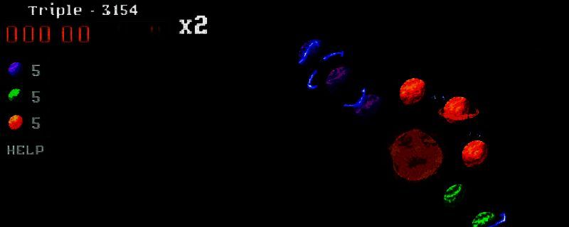 《Gyre》游戏主界面展示，深空背景中漂浮着旋转的星环结构，界面简洁科技感十足