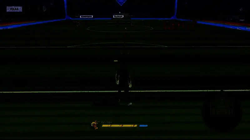 自由比赛中守门员与球的相对位置示意图，展示中路进攻时的居中站位