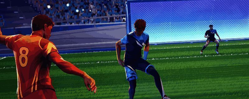 《开球！REMATCH》中守门员在禁区内面对进攻者时的标准防守姿态