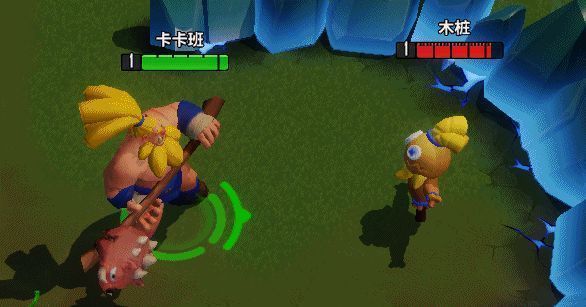 巴巴六施展旋风斩技能，火腿武器旋转飞舞，特效炸裂