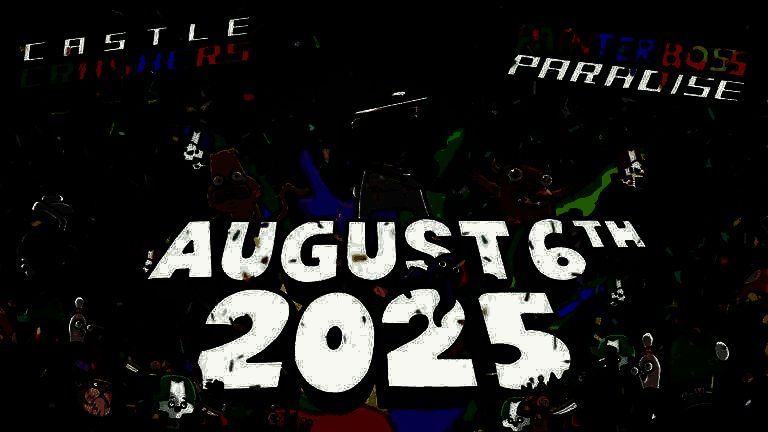 《城堡毁灭者》全新DLC‘画家Boss乐园’宣传图，画面中充满色彩斑斓的艺术风格，主角手持画笔武器对抗敌人