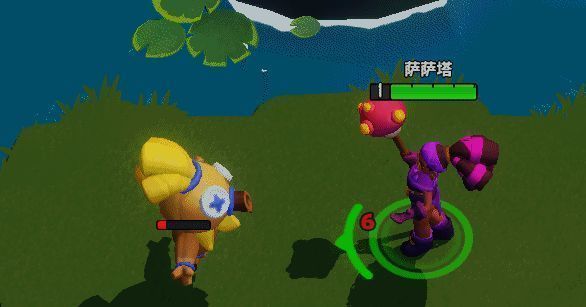 萨萨塔释放的魔法水泡在墙壁间多次折射，最终命中远处的敌方角色