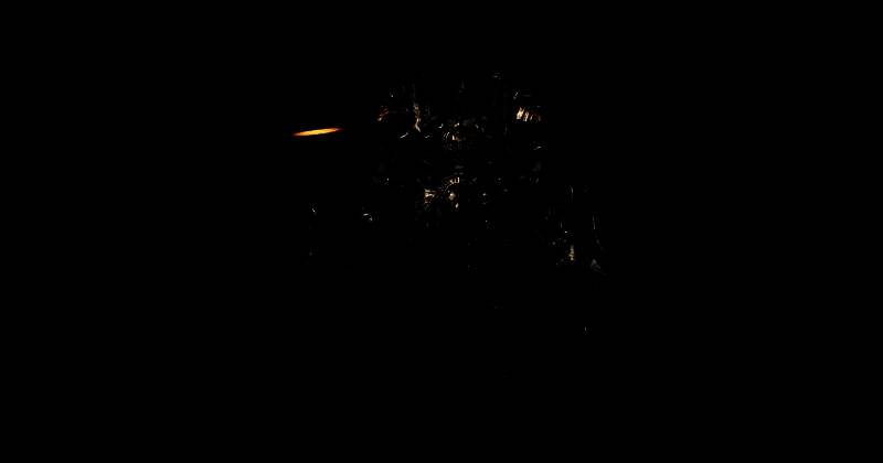 野蛮人高举战锤，怒吼姿态，背景为火焰爆炸特效